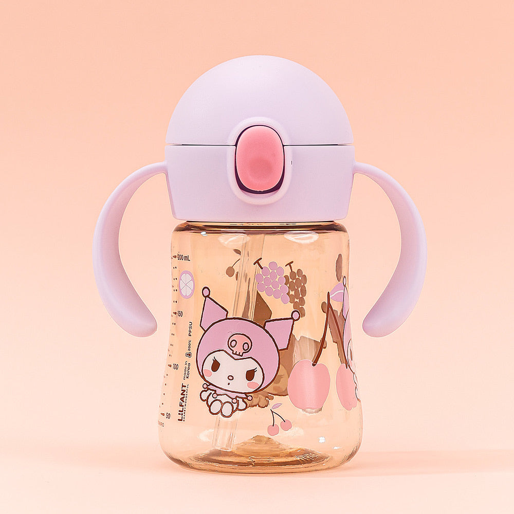 L!LFANT Baby's First PPSU Double Handle Mini Straw Bottle 200ml - KUROMI