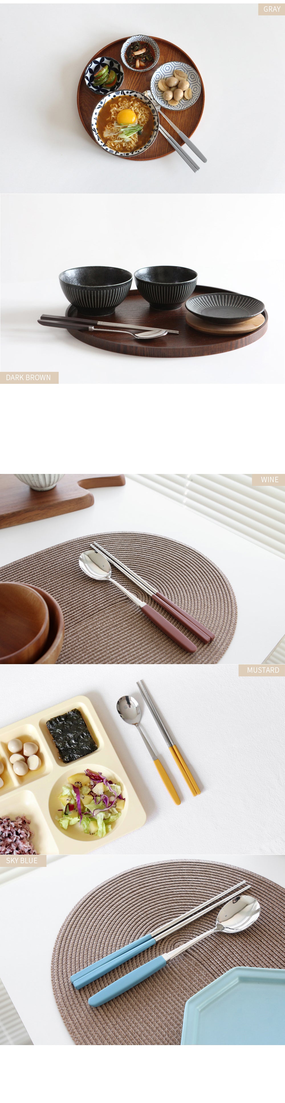 AS SEEN IN KDRAMAs - KAMOME 10 COLORS Stainless Steel Cutlery Set