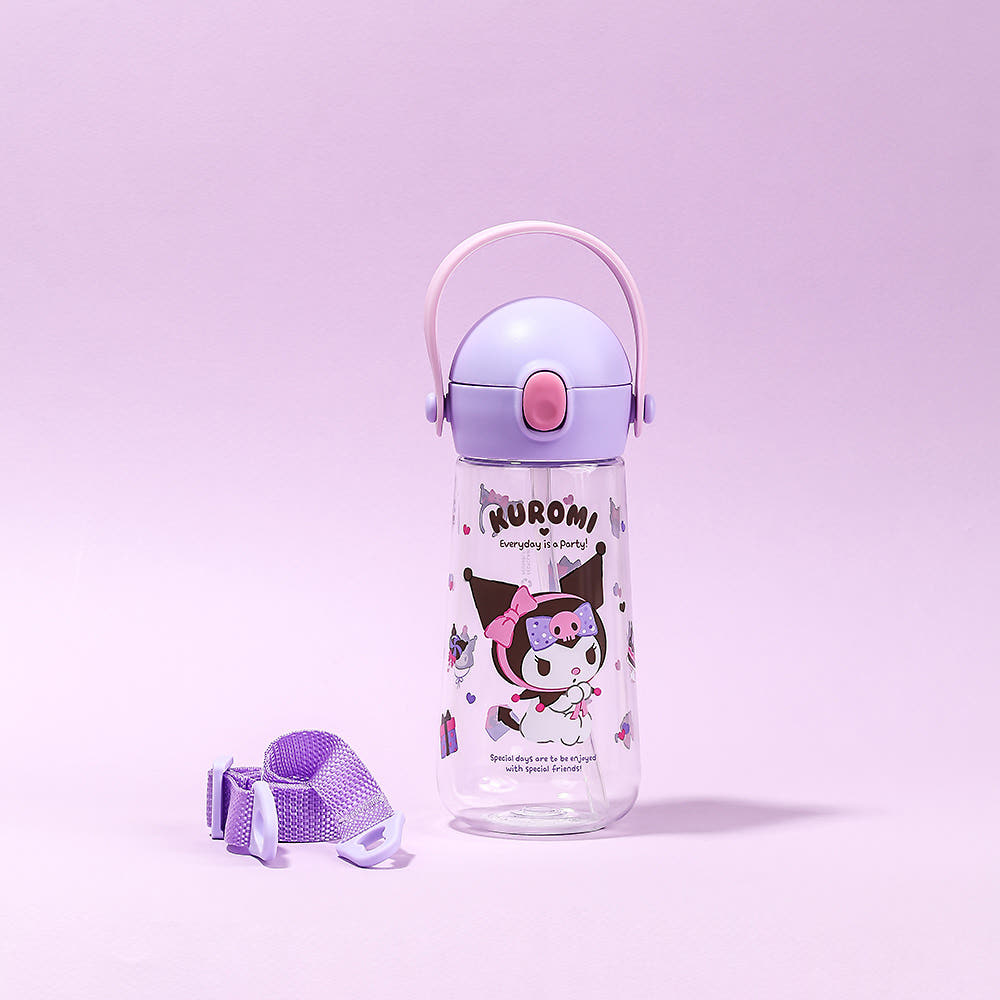 L!LFANT The Bottle - One Touch Tritan Straw Bottle with Strap 470ml - Kuromi