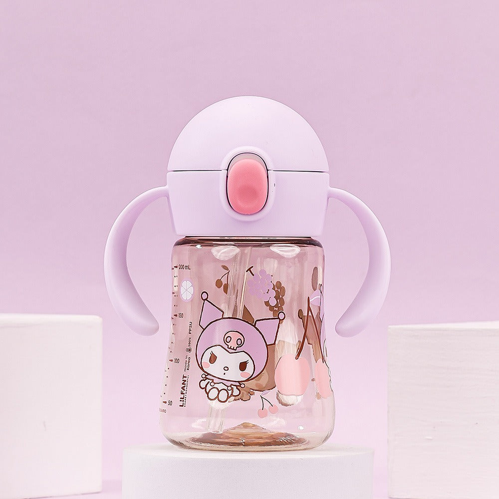 L!LFANT Baby's First PPSU Double Handle Mini Straw Bottle 200ml - KUROMI