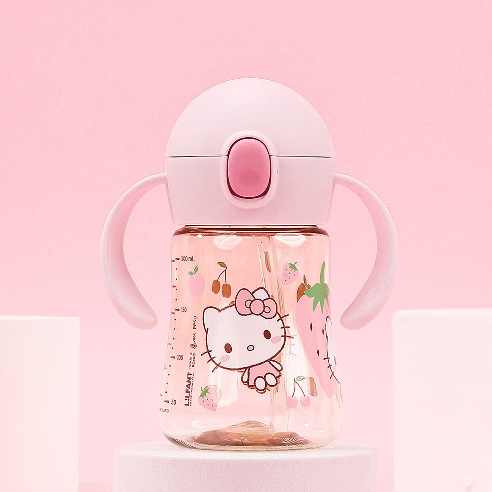 L!LFANT Baby's First PPSU Double Handle Mini Straw Bottle 200ml - HELLO KITTY