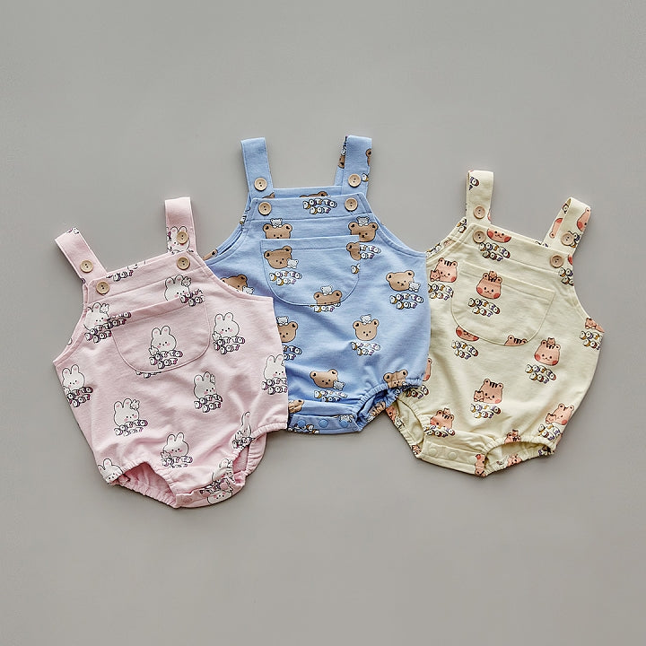 Dottodot Peeping Friends Suspender Suit