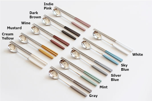AS SEEN IN KDRAMAs - KAMOME 10 COLORS Stainless Steel Cutlery Set